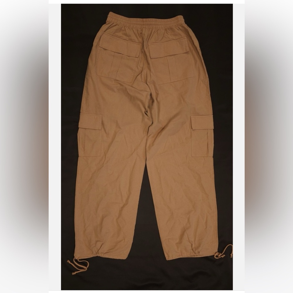 Rare SKIMS by Kim Kardashian Tan Cargo Pants Size Large 100% Cotton - Picture 5 of 9